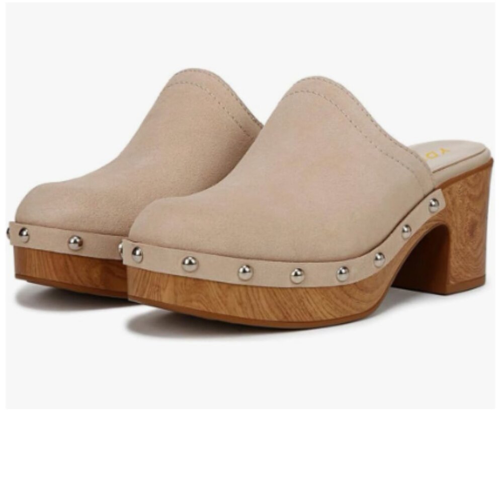 YDN Beige Studded Mules